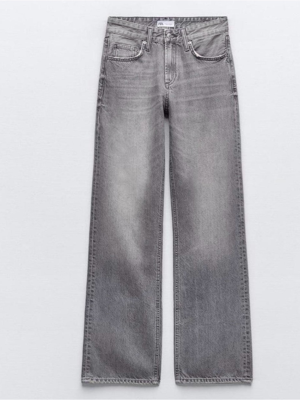 Zara Wide-Leg Gray Denim Jeans